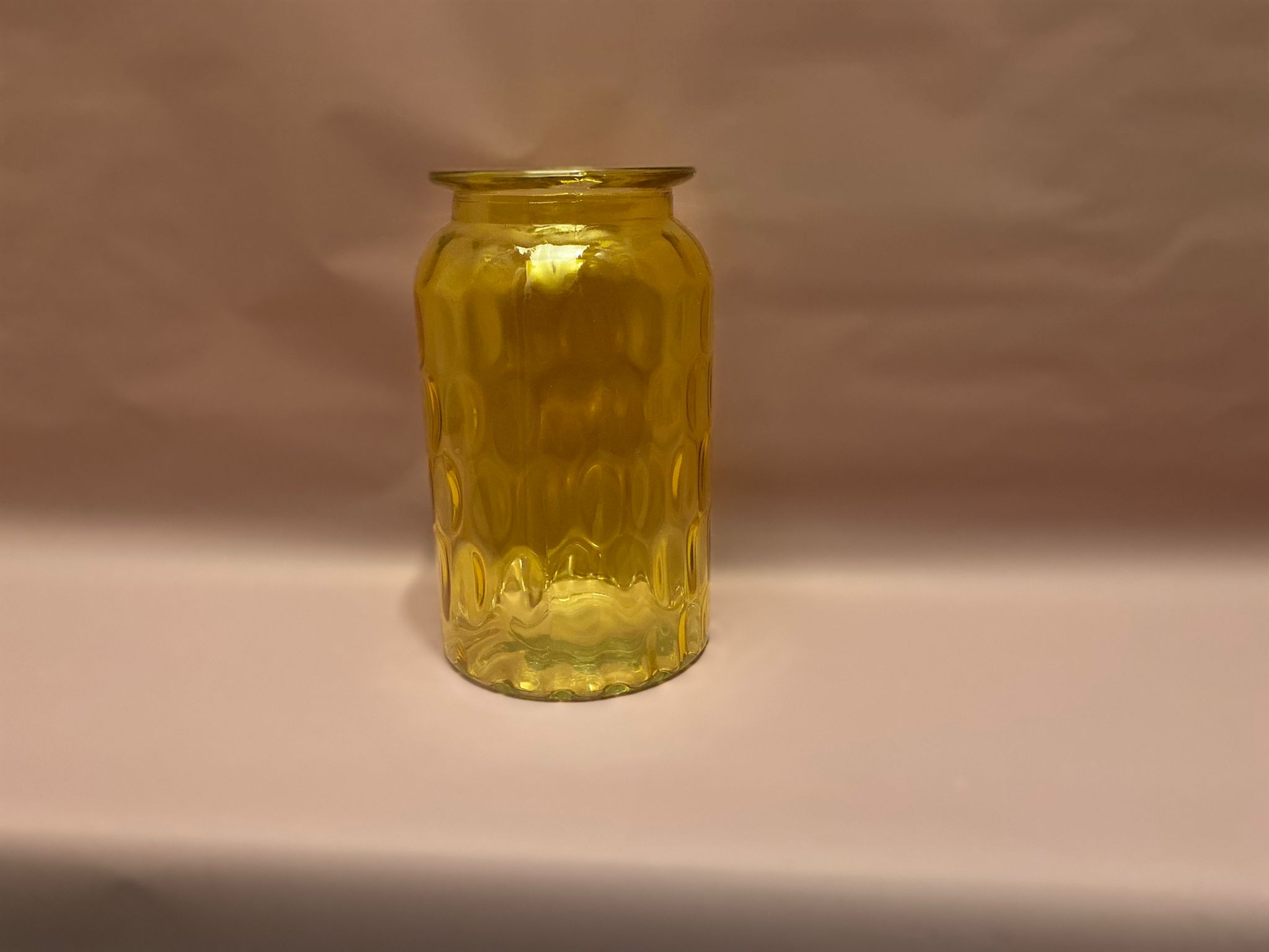 buttercup yellow retro glass vase